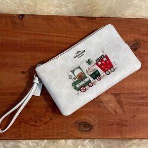Coach Christmas edition clutch wristlet